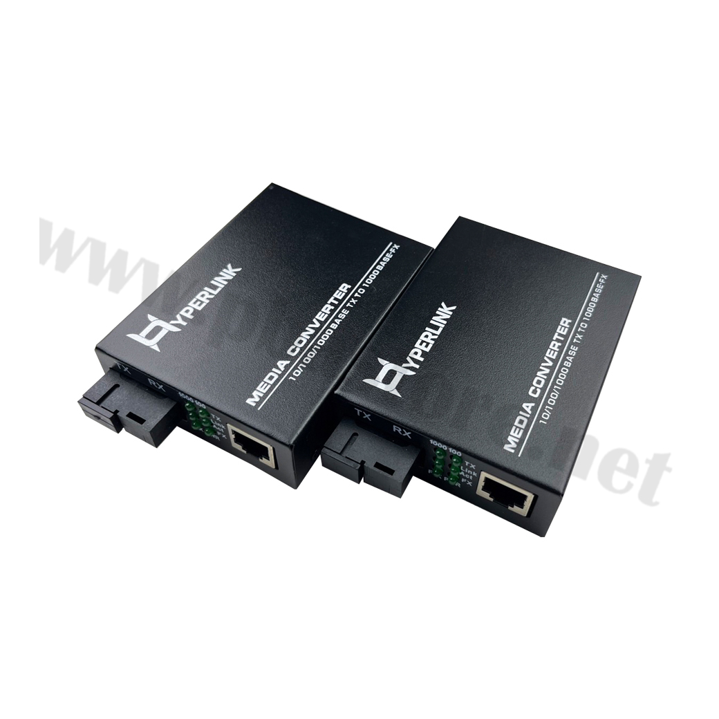 Media Converter 10/100/1000Mbps 3KM HYPERLINK เป็นอุปกรณ์แปลงและรับส่ง